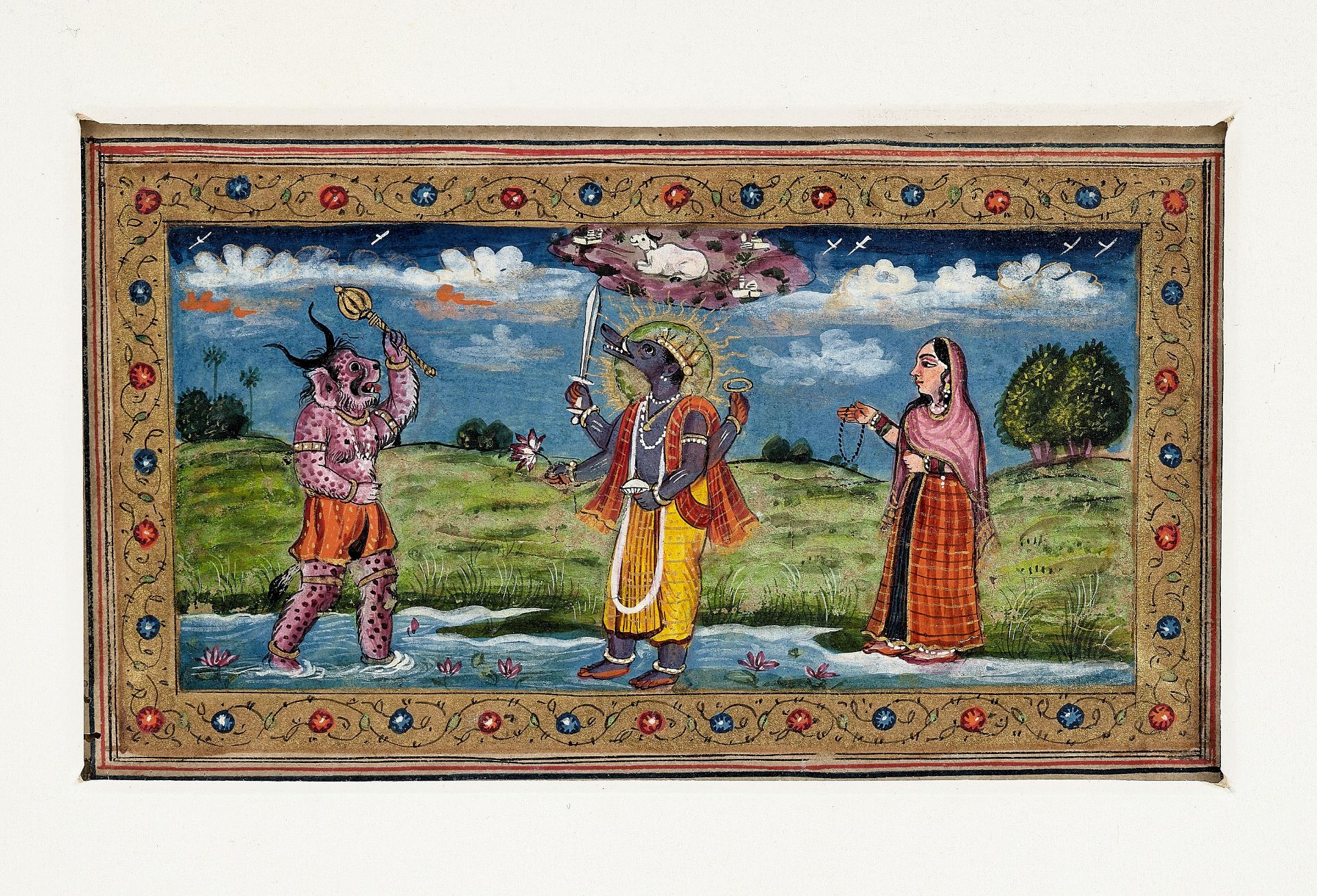 A RARE GROUP OF 27 FOLIOS FROM A MANUSCRIPT, KASHMIR 18TH CENTURY - Image 5 of 15