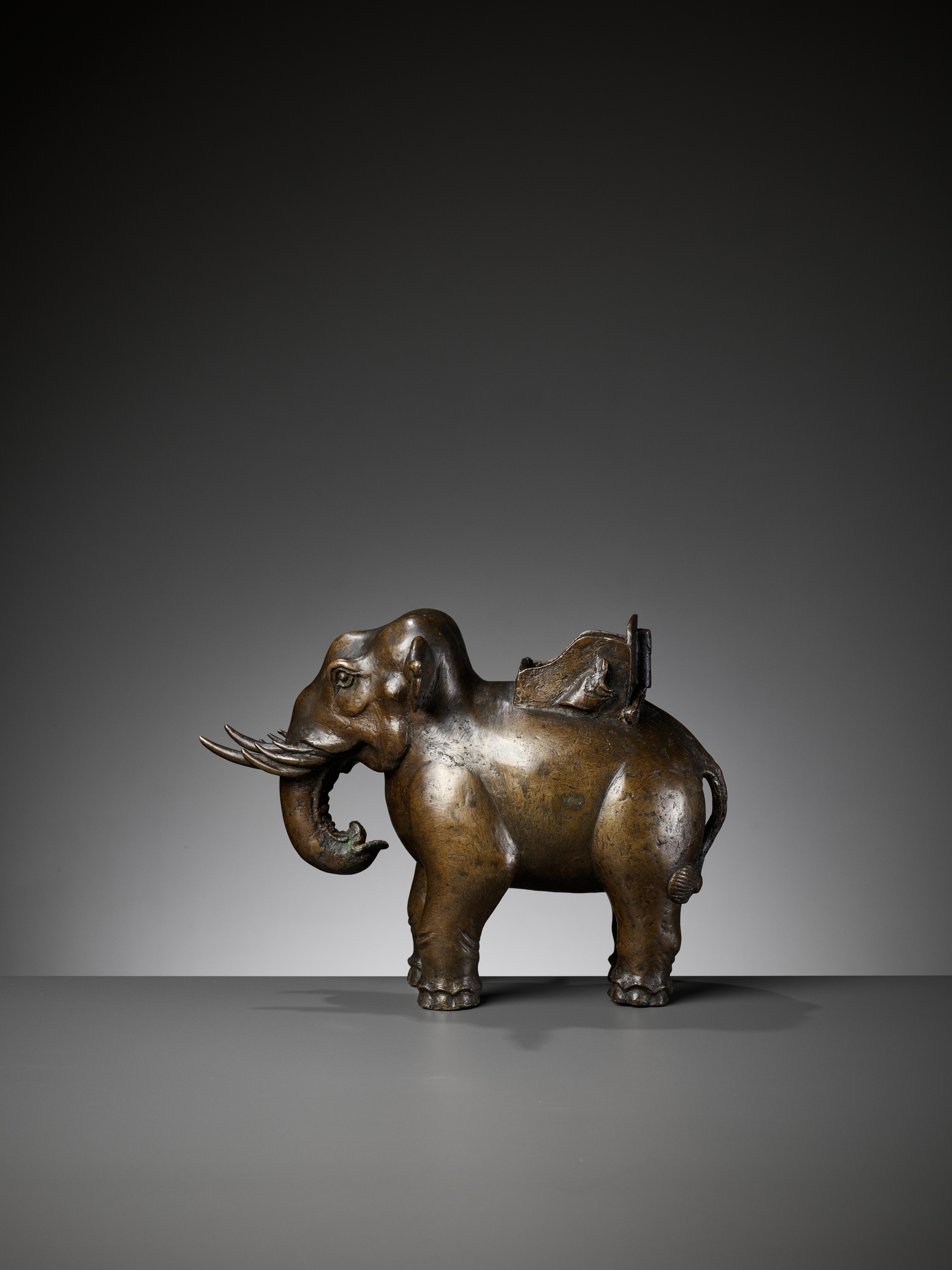 A BRONZE 'PUXIAN' ELEPHANT-FORM CENSER, MING DYNASTY - Image 7 of 12