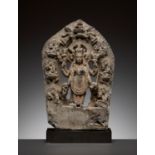 A SCHIST STELE DEPICTING ARDHANARISHVARA, 16TH-17TH CENTURY