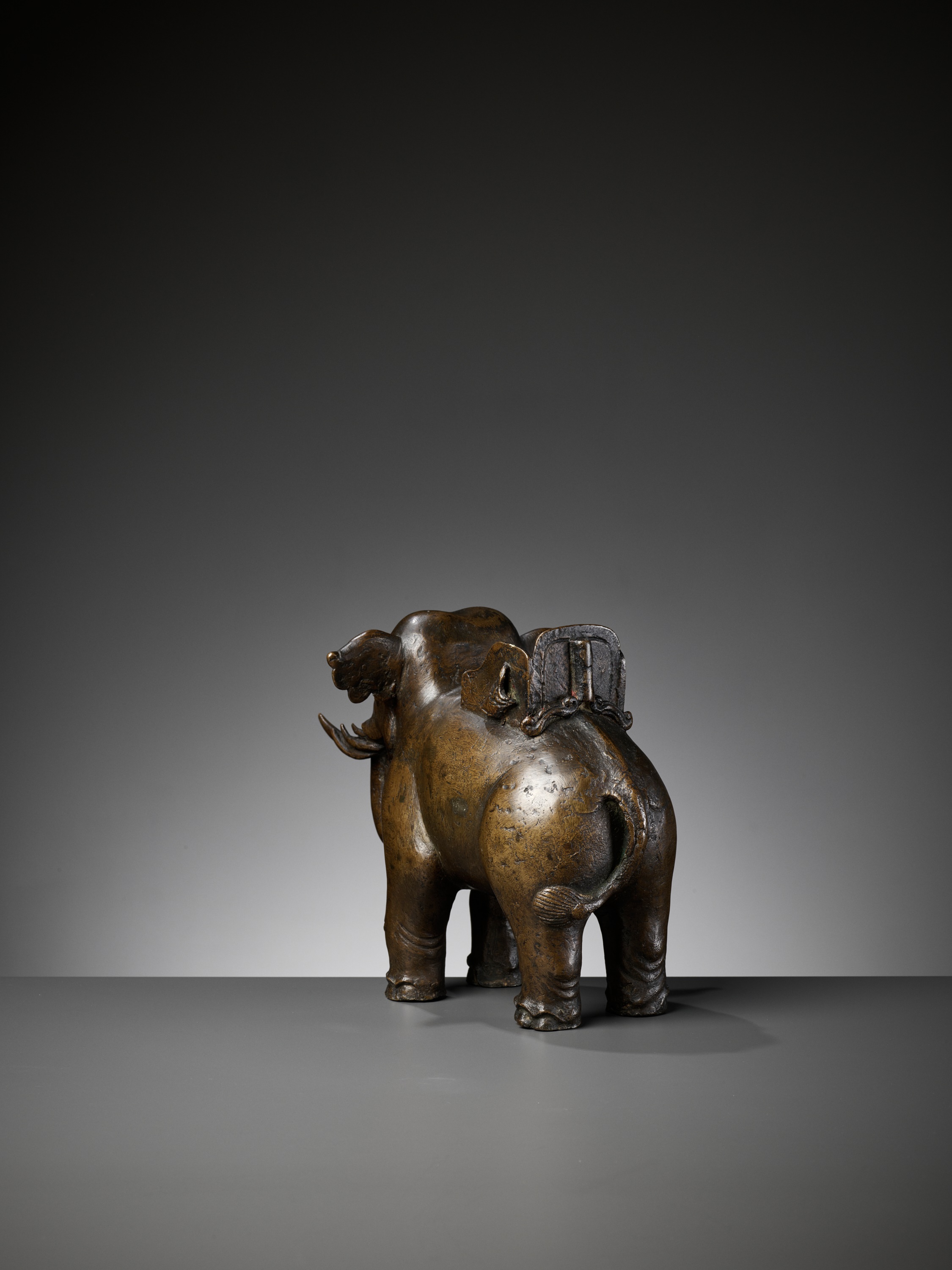 A BRONZE 'PUXIAN' ELEPHANT-FORM CENSER, MING DYNASTY - Image 8 of 12