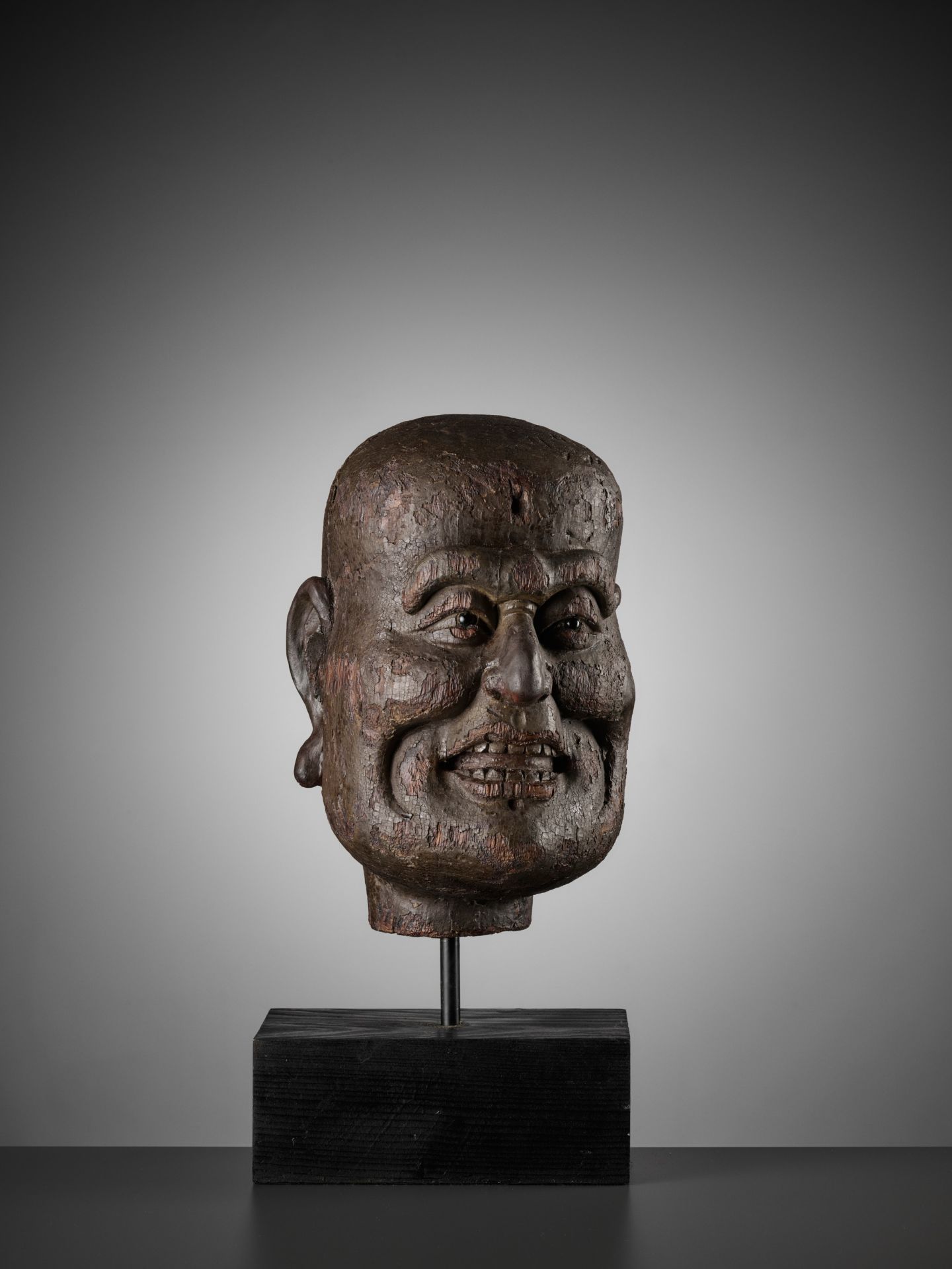 A LARGE DRY-LACQUERED WOOD HEAD OF A LUOHAN, SOUTHERN SONG DYNASTY - Bild 10 aus 13