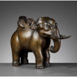 A BRONZE 'PUXIAN' ELEPHANT-FORM CENSER, MING DYNASTY