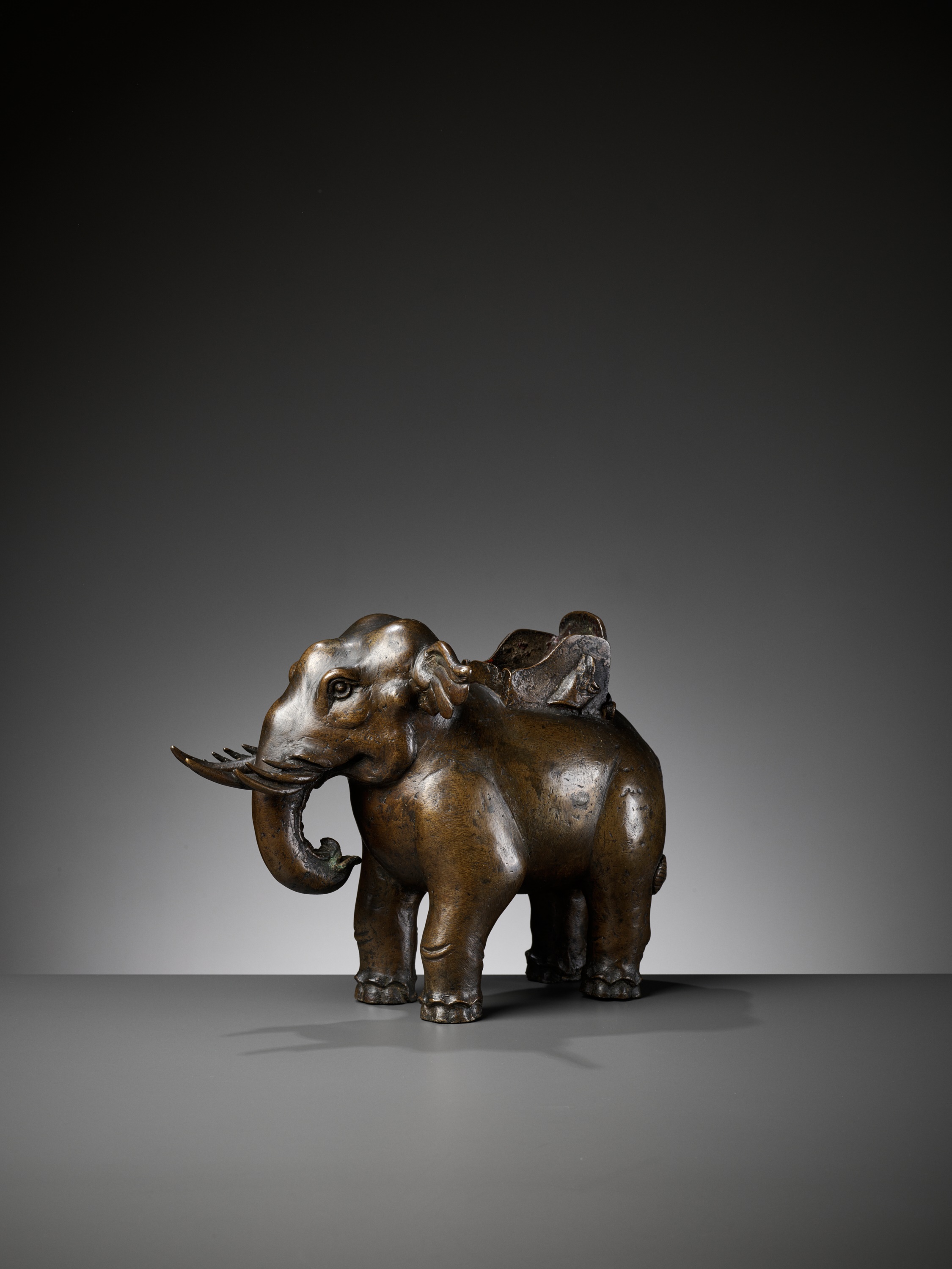 A BRONZE 'PUXIAN' ELEPHANT-FORM CENSER, MING DYNASTY - Image 4 of 12