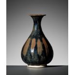 A RARE SMALL HENAN BLACK-GLAZED RUSSET-SPLASHED YUHUCHUNPING, NORTHERN SONG TO JIN DYNASTY