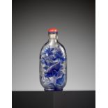 A SAPPHIRE-BLUE OVERLAY GLASS 'CELESTIAL EYE' SNUFF BOTTLE, 18TH-19TH CENTURY