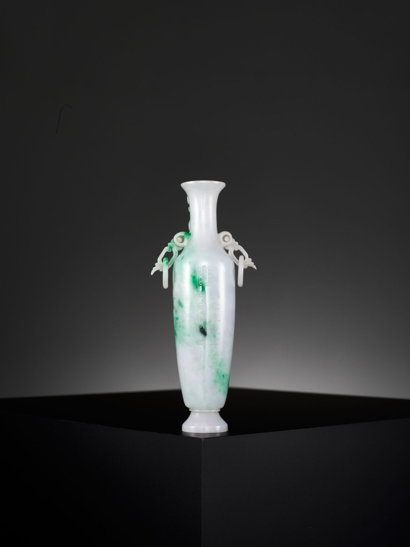 A FINE JADEITE 'CHILONG' AMPHORA VASE, QING DYNASTY - Bild 12 aus 15