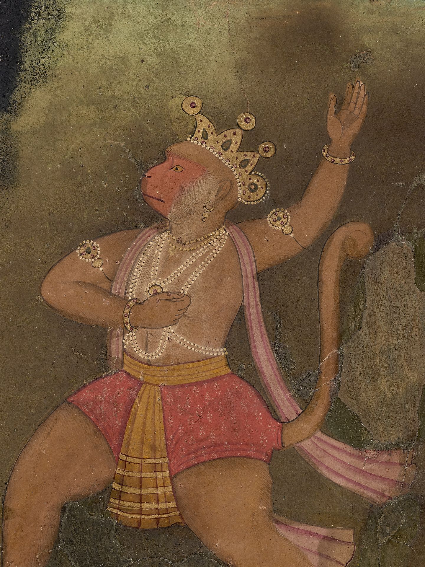 A FINE INDIAN MINIATURE PAINTING OF HANUMAN - Bild 2 aus 9