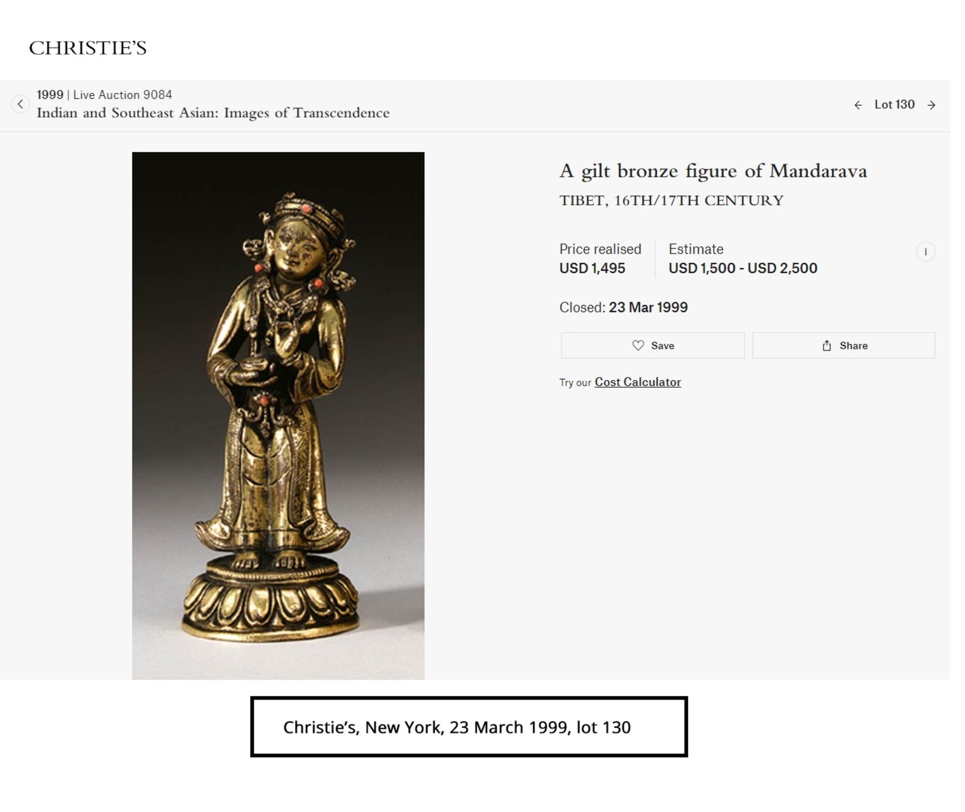 A GILT BRONZE FIGURE OF MANDARAVA, 16TH-17TH CENTURY - Bild 4 aus 13