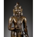 A RARE AND LARGE BRONZE FIGURE OF VAJRASATTVA, WESTERN TIBET