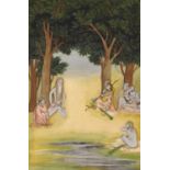 AN INDIAN MINIATURE PAINTING OF THE KANPHATA YOGIS