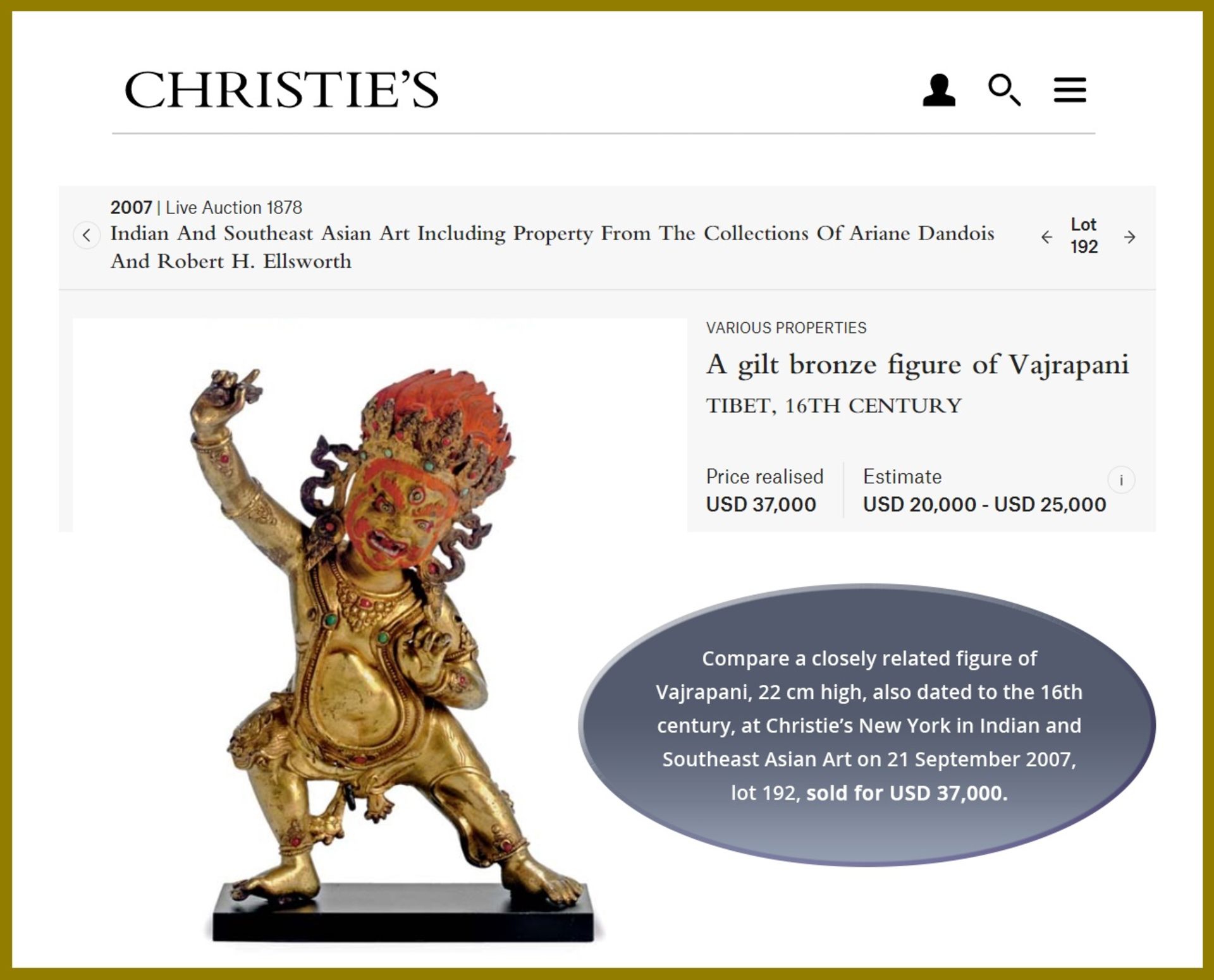 A GILT BRONZE FIGURE OF VAJRAPANI, 16TH CENTURY - Bild 4 aus 11