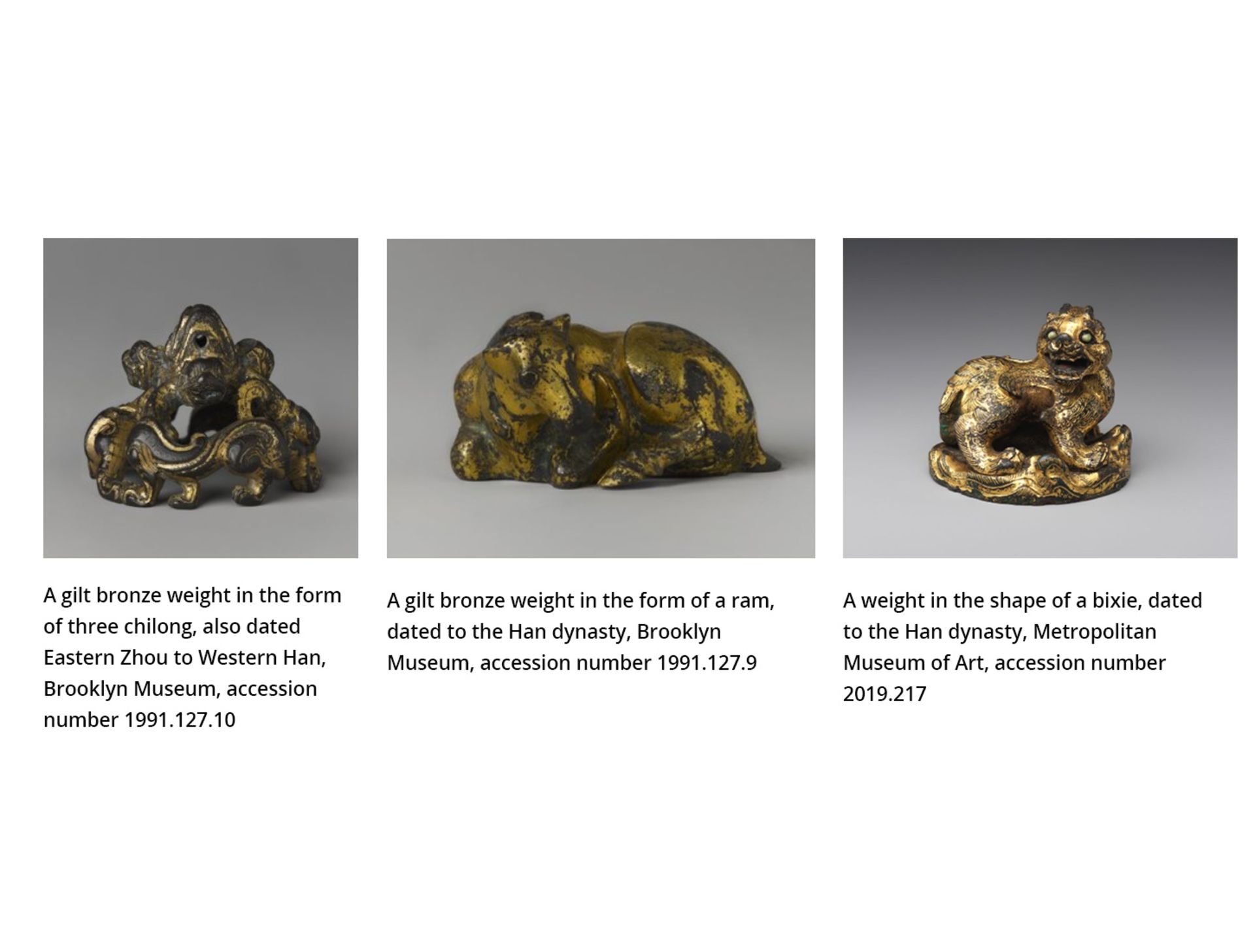 A PAIR OF GILT BRONZE 'MYTHICAL BEAST' WEIGHTS, EASTERN ZHOU TO WESTERN HAN - Bild 4 aus 17