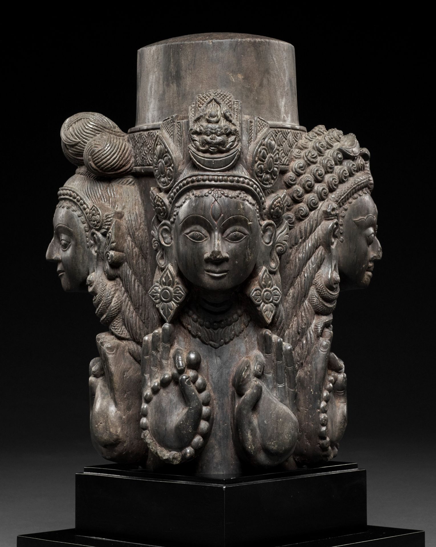 A CARVED STONE LINGA, NEPAL, 16TH-17TH CENTURY