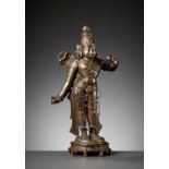 A LARGE BRONZE FIGURE OF RAMA, VIJAYANAGAR PERIOD