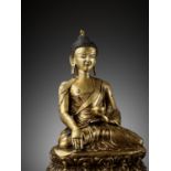 A GILT COPPER ALLOY FIGURE OF BUDDHA, 11TH-12TH CENTURY