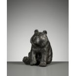 OMORI MITSUMOTO: A RARE AND CHARMING BRONZE OKIMONO OF A BEAR