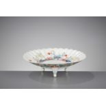 A VERY RARE 'MOON RABBIT' KAKIEMON TRIPOD CHRYSANTHEMUM-FORM DISH