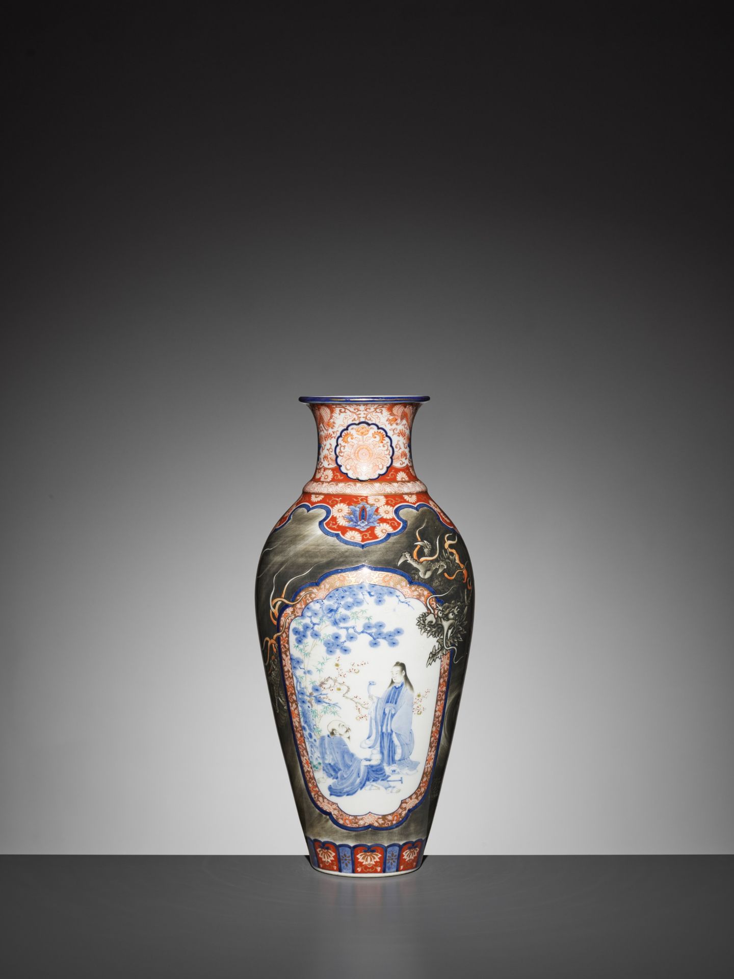 AN IMPRESSIVE KORANSHA FUKUGAWA VASE WITH TEKKAI SENNIN AND DRAGONS - Image 5 of 10