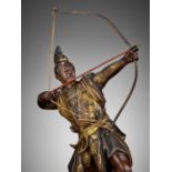 KOICHI: A PARCEL GILT BRONZE FIGURE OF AN ARCHER