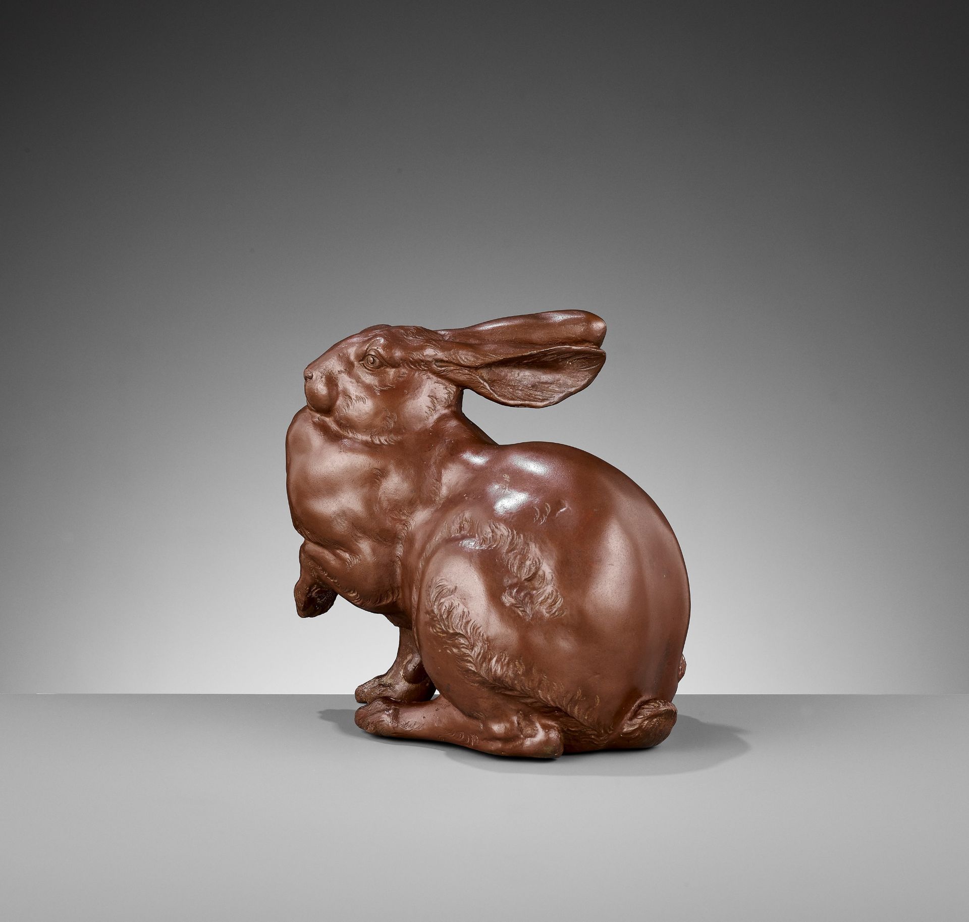 SHIHO: A FINE BRONZE OF A HARE