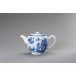 A BLUE AND WHITE EXPORT PORCELAIN TEAPOT, LATE QING DYNASTY