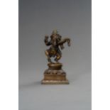 A BRONZE FIGURE OF DANCING GANESHA, 19th CENTURY