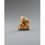 A MARINE IVORY NETSUKE OF DAIKOKU