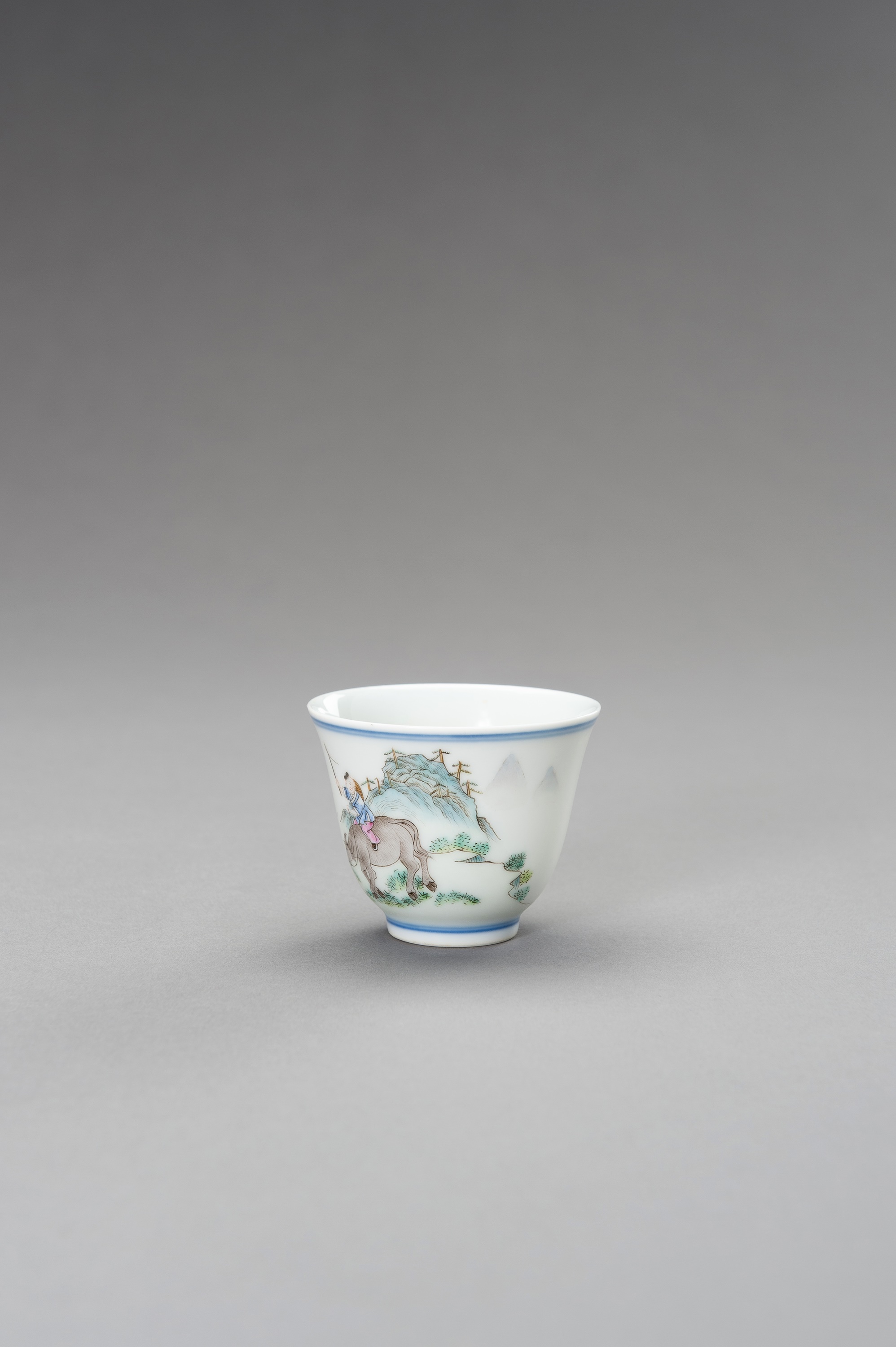 A 'BOY ON OX' PORCELAIN CUP, QING - Image 2 of 10