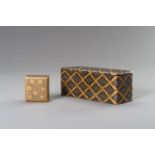 TWO ORNAMENTAL GOLD LACQUER BOXES