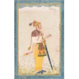 AN INDIAN MINIATURE PAINTING OF A PRINCE