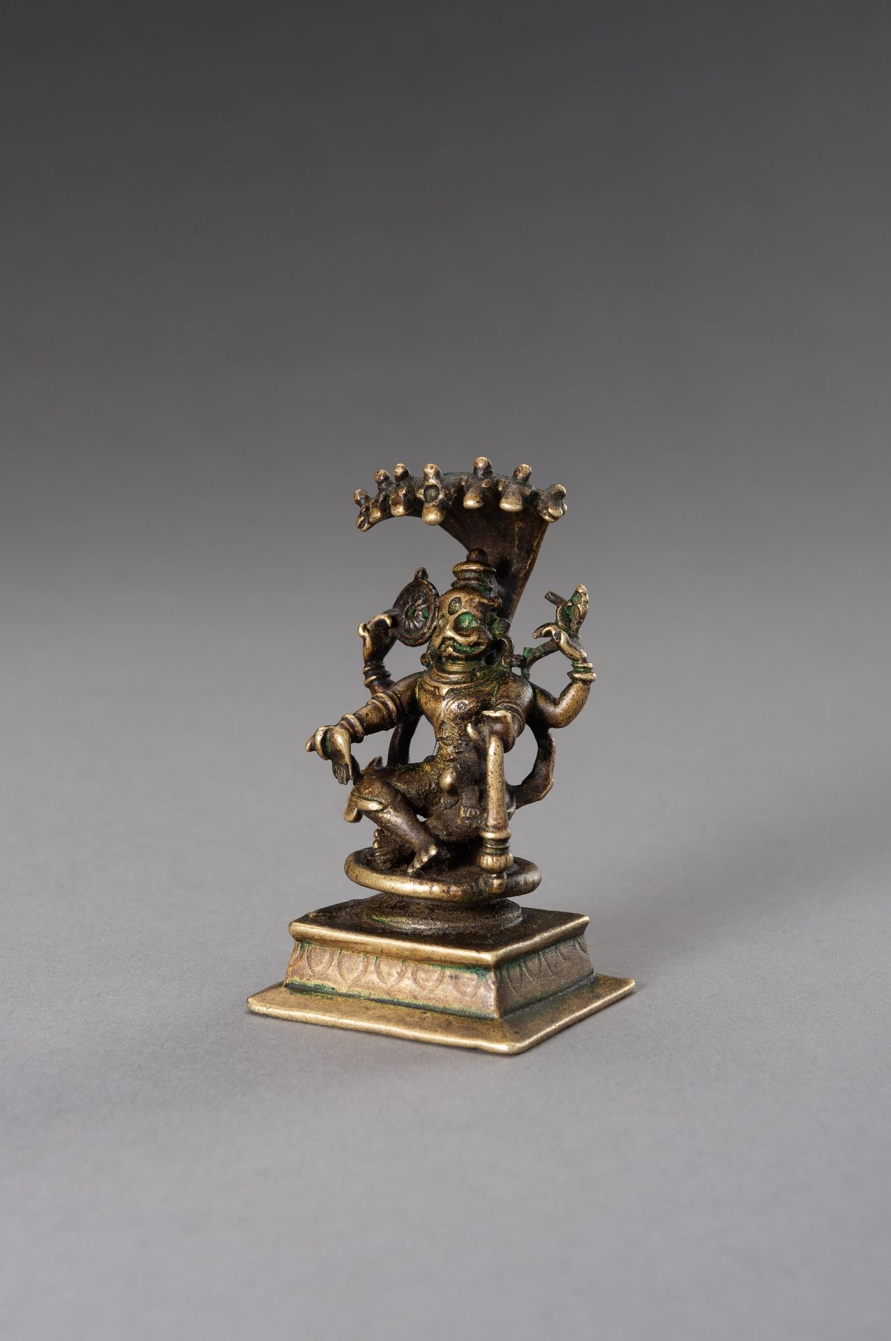 A BRONZE FIGURE OF LAKSHMI NARASIMHA - Image 2 of 8