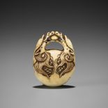 YUGYOKU: AN IVORY RYUSA NETSUKE OF A MOKUGYO