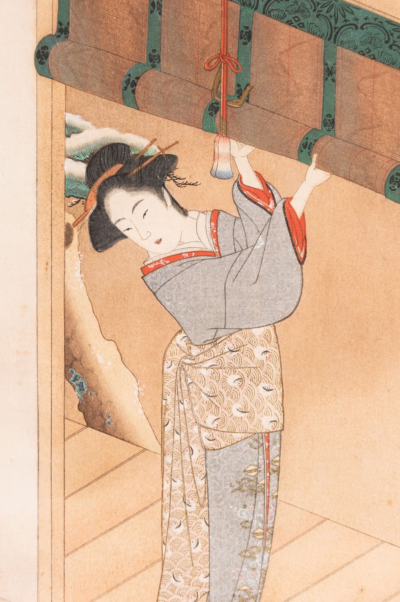 A SET OF A JAPANESE HAND COLORED WOODBLOCK PRINT AND A CHINESE PRINT - Image 11 of 13