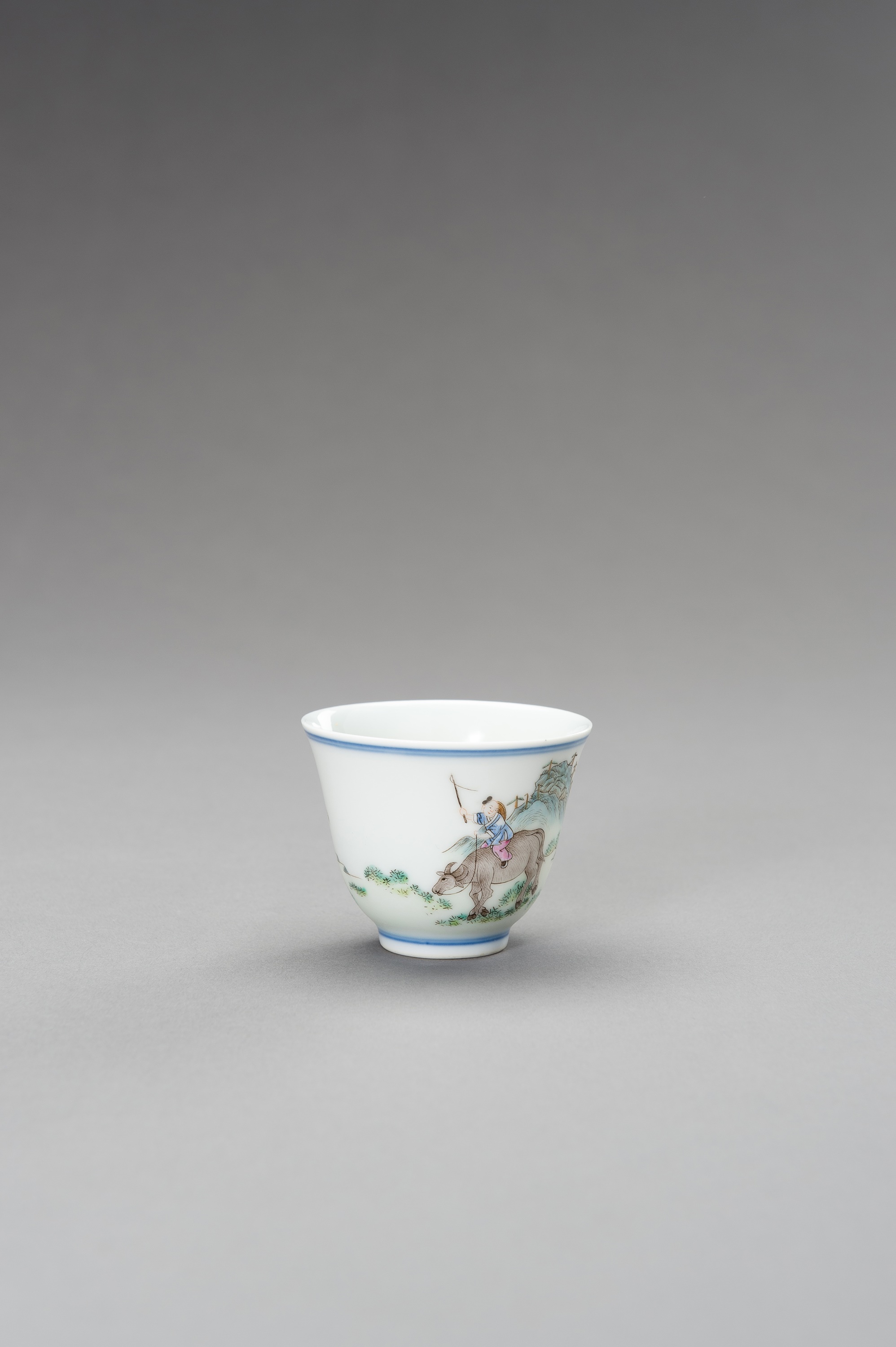 A 'BOY ON OX' PORCELAIN CUP, QING - Image 4 of 10