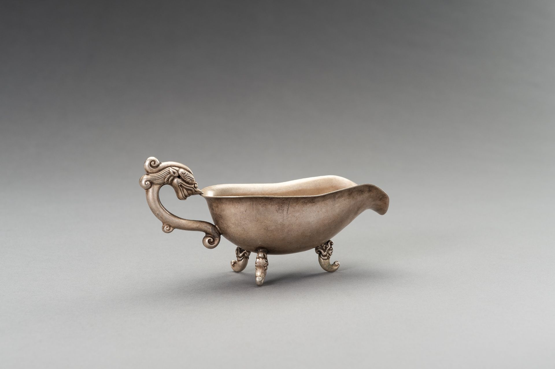 A METAL 'DRAGON' LIBATION CUP, 1930s - Image 8 of 11