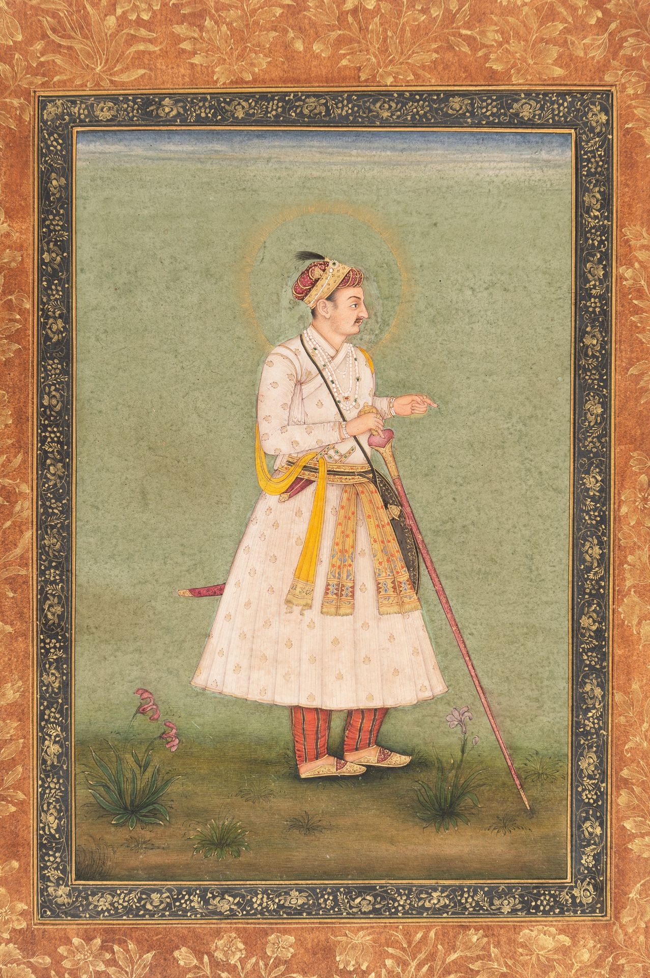 AN INDIAN MINIATURE PAINTING OF A MAHARAJA