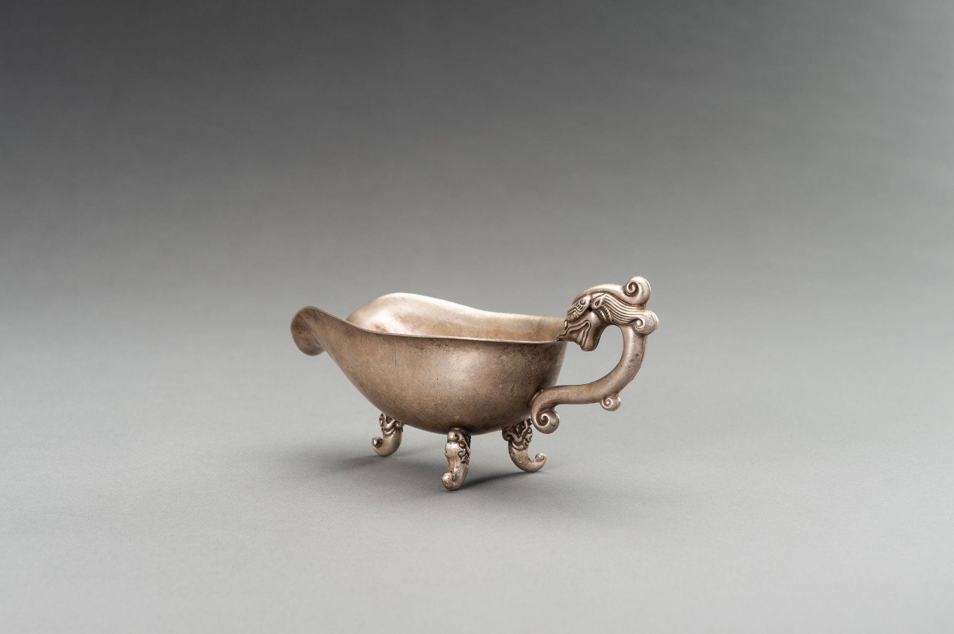 A METAL 'DRAGON' LIBATION CUP, 1930s - Image 7 of 11