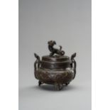 A MINATURE BRONZE TRIPOD CENSER, QING DYNASTY