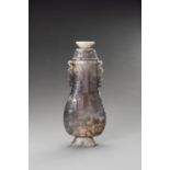 A LILAC-GRAY JADE ARCHAISTIC VASE AND COVER, HU, 20TH CENTURY