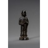 A BRONZE FIGURE OF A STANDING MONK, 19th CENTURY