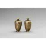 A FINE PAIR OF KOMAI STYLE MINIATURE VASES