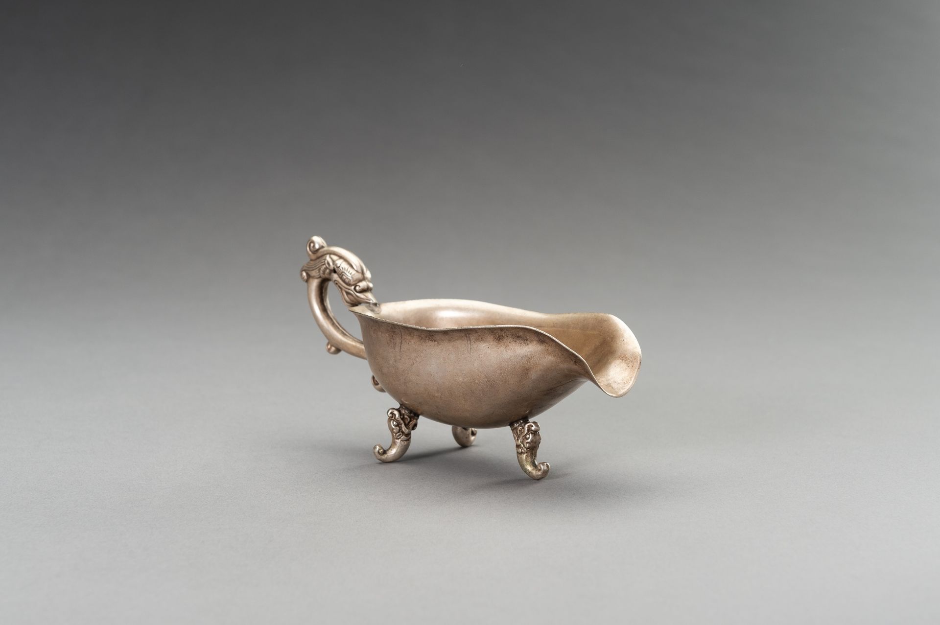 A METAL 'DRAGON' LIBATION CUP, 1930s - Image 6 of 11