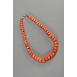 A RED MOMO CORAL NECKLACE