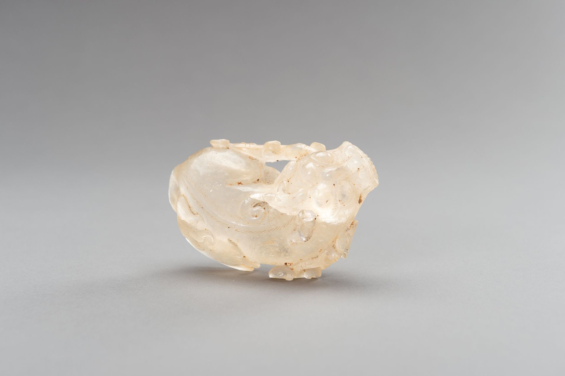 A FINE ROCK CRYSTAL 'BIXIE AND LINGZHI' GROUP, QING DYNASTY - Image 12 of 13