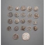 A GROUP OF 22 SILVER COINS