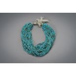 A BACTRIAN TURQUOISE BEAD NECKLACE