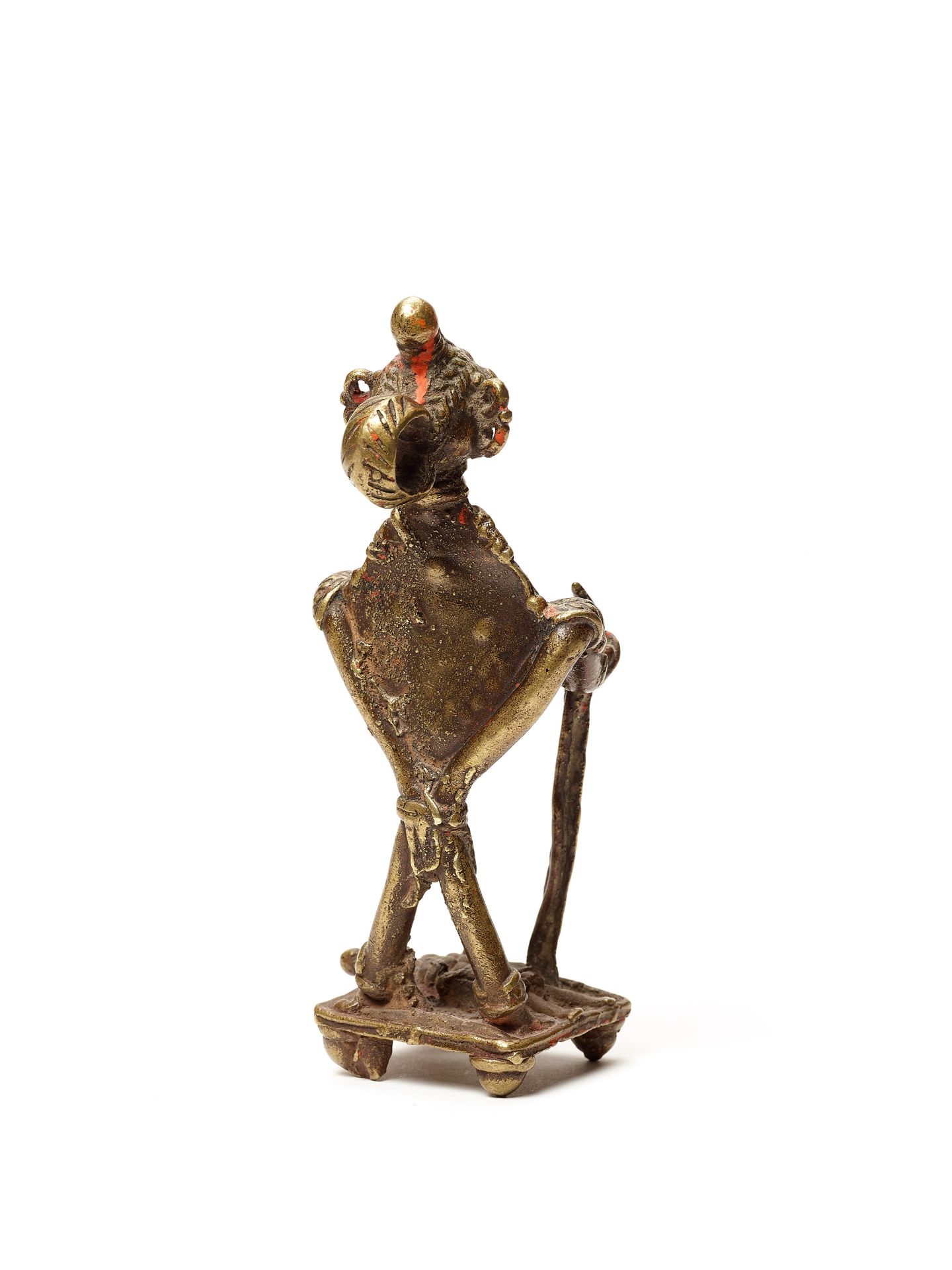 A BASTAR BRONZE OF A FEMALE DEITY WITH A CEREMONIAL STAFF AND BOWL - Image 4 of 5