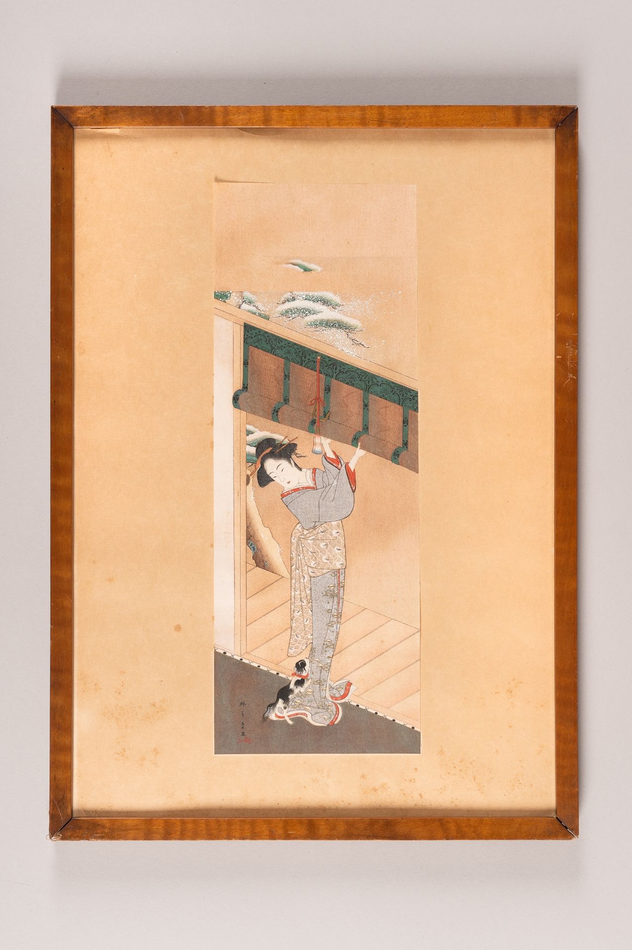 A SET OF A JAPANESE HAND COLORED WOODBLOCK PRINT AND A CHINESE PRINT - Image 8 of 13