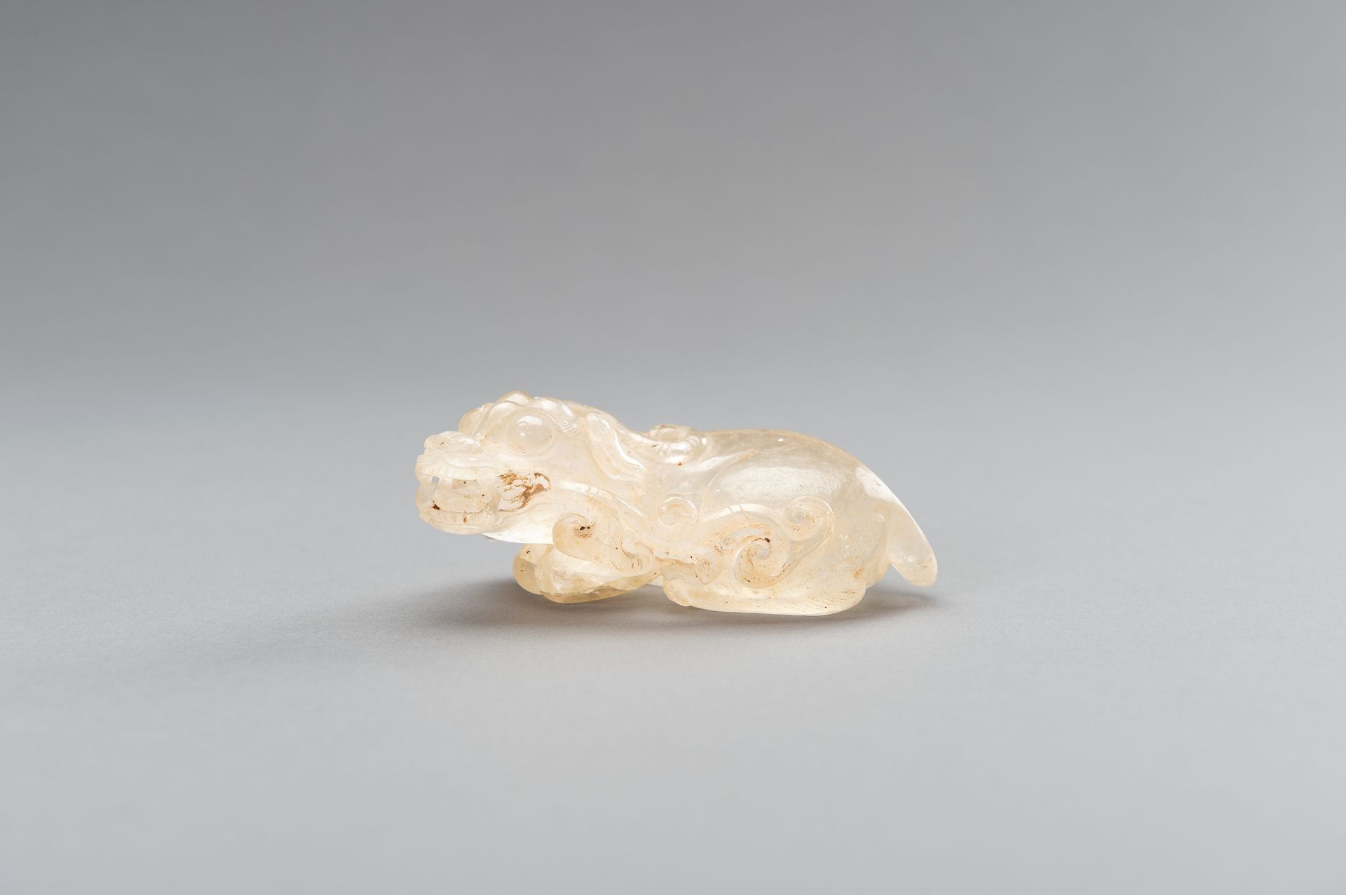 A FINE ROCK CRYSTAL 'BIXIE AND LINGZHI' GROUP, QING DYNASTY