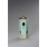 A TURQUOISE-GROUND HEXAGONAL HAT STAND, LATE QING DYNASTY